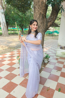 Moda Rapido Embellished Bollywood Net Saree(Grey)