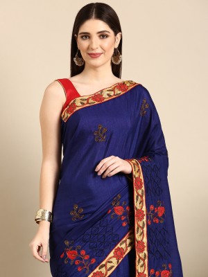 Aishwarya Printed Bollywood Art Silk Saree(Dark Blue)