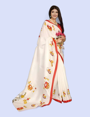 ShriSAareeSA Woven Kanjivaram Pure Silk Saree(White)