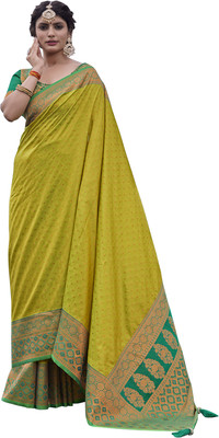 nilkanth creation Self Design Banarasi Jacquard Saree(Light Green)