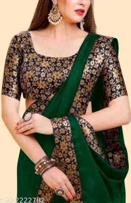 Sakifashion Printed Kanjivaram Pure Silk Saree(Green)