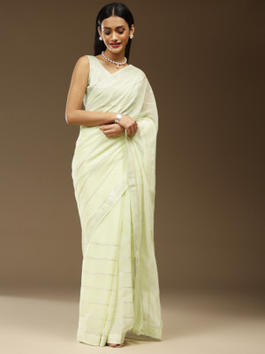 Divastri Embellished Bollywood Chiffon Saree(Light Green)