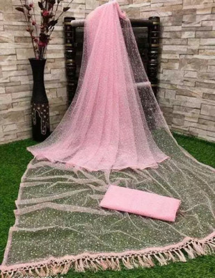 laxmibaa Printed Ikkat Tissue Saree(Pink)