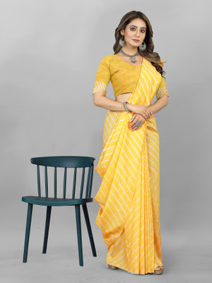VAKHARIYAFAB Woven Kanjivaram Chanderi, Pure Cotton Saree(Yellow)