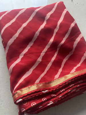 AARTI SELECTION Striped, Woven Bandhani Georgette Saree(Multicolor)