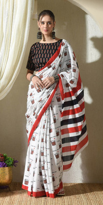 Kanokanjoli Woven Jamdani Handloom Cotton Blend Saree(Multicolor)