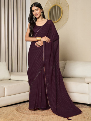 Divastri Embellished Bollywood Georgette Saree(Purple)