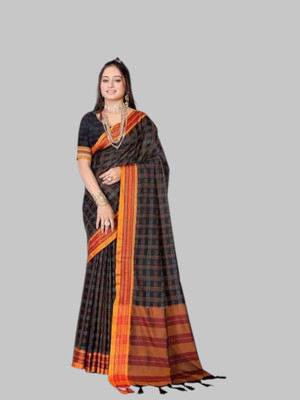 NEEL TEXTILES Printed Bollywood Chiffon Saree(Black)
