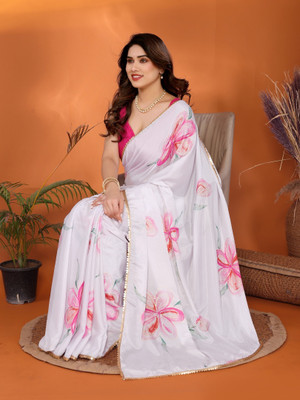 Shreesai Printed Bollywood Chiffon Saree(Pink)