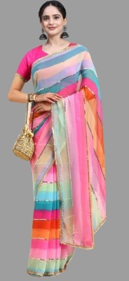 ZENBLAZE Embellished Bollywood Georgette Saree(Multicolor)