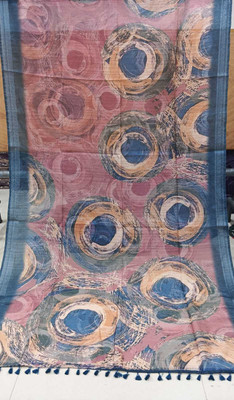 RIDDHICREATION Digital Print Bollywood Cotton Linen Saree(Multicolor)