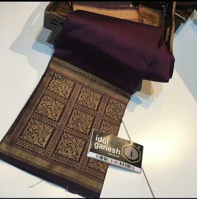 FAB WOVEN Woven Banarasi Art Silk Saree(Brown)