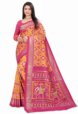 Fashion Max Self Design Patola Art Silk Saree(Multicolor)