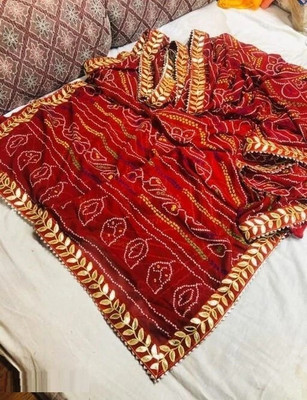 Shri Vinayak Self Design Bollywood Georgette Saree(Red)