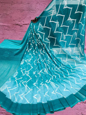 HouseOfCommon Ombre Bollywood Georgette Saree(Light Blue)