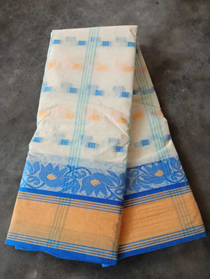 Maa saroda saree Ghar Self Design Banarasi Pure Cotton Saree(Yellow)