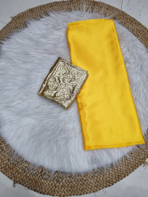 Arpita Fashion Solid/Plain Bollywood Satin Saree(Yellow)