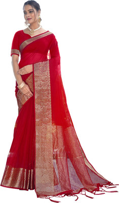 KOTHARI SBT Self Design Bandhani Organza Saree(Red)