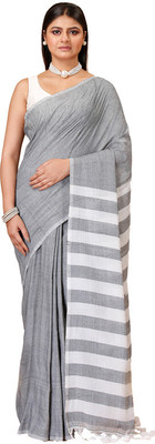 Oishani Saree Ghor Woven Jamdani Cotton Silk Saree(Grey)