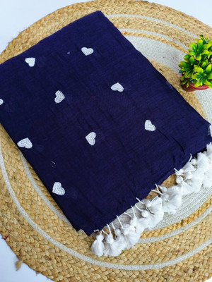 SP Boutique Self Design Handloom Cotton Silk Saree(Blue)