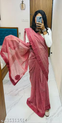Amavii Embellished Bollywood Lycra Saree(Red)