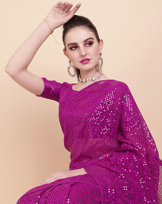 Divastri Self Design Bollywood Georgette Saree(Pink)