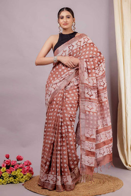 havya creation Self Design Banarasi Linen Saree(Multicolor)