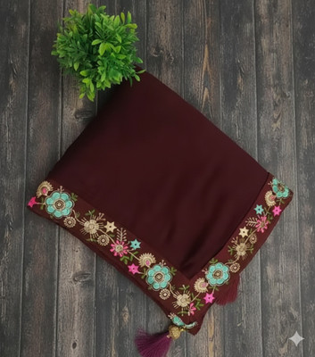 Online Bazaaar Embroidered Bollywood Georgette Saree(Maroon)