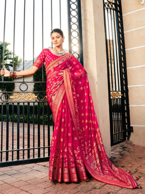 ANOUK Printed Bollywood Georgette Saree(Pink)