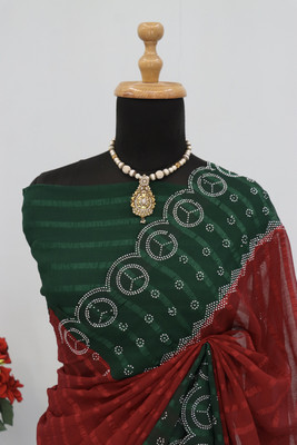 ZOYAL ENTERPRISE Embellished Bollywood Georgette Saree(Green)