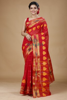 SLAGHA Woven Handloom Handloom Pure Cotton Saree(Red)