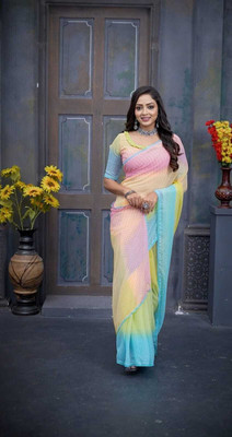 Damru trendz Printed Daily Wear Georgette Saree(Multicolor)