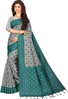 ADDRIKA SAREE GHOR Printed Tant Pure Cotton Saree(Blue)
