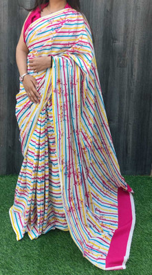 MULMUL HANDLOOM Blocked Printed Bollywood Pure Cotton Saree(Multicolor)