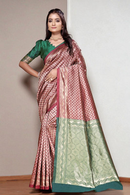 JAY KHODIYAR EMBROIDERY Self Design Bollywood Jacquard Saree(Maroon)