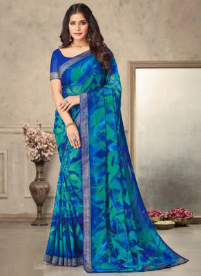 Panchvati NX Printed Bollywood Georgette Saree(Blue)