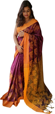 sourav biswas Woven Handloom Pure Cotton Saree(Multicolor)