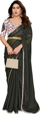 Hensi sarees shop Woven Assam Silk Georgette, Art Silk Saree(Green)