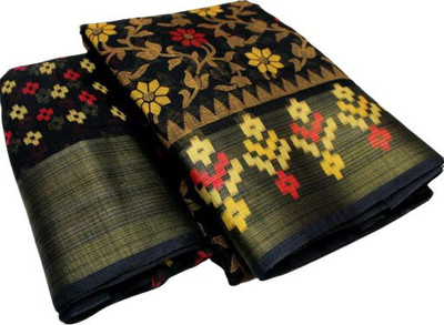 sohank creation Printed, Self Design Chanderi Cotton Blend Saree(Yellow)