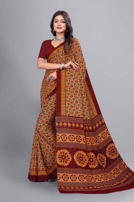 Vimla Printed Daily Wear Crepe Saree(Maroon)