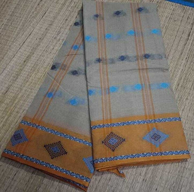 BiswasTextiles Self Design Tant Pure Cotton Saree(Grey)