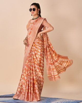 A V M Print Printed Bollywood Crepe Saree(Multicolor)