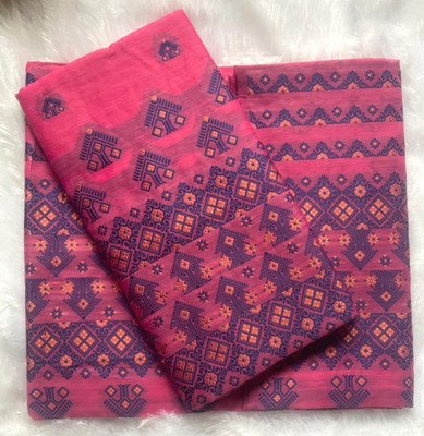 Chandrixaa Woven Mekhela Chador Cotton Blend Saree(Multicolor)