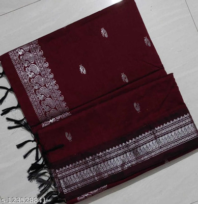 gadwal Self Design Kalamkari Cotton Silk Saree(Multicolor)