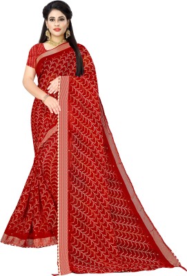 jalajdesigner Printed Bollywood Viscose Rayon Saree(Maroon)