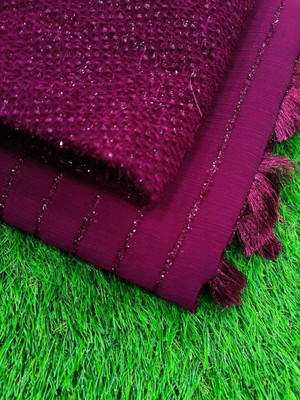 shrijamyaham Woven Chanderi Silk Blend Saree(Maroon)