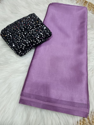Arpita Fashion Solid/Plain Bollywood Satin Saree(Pink)