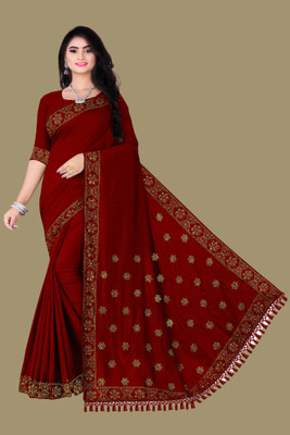 SHIVAYFAB Printed Maheshwari Chiffon, Georgette Saree(Maroon)
