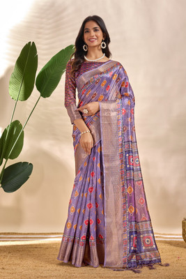 Hasti Graphic Print Assam Silk Silk Blend Saree(Multicolor)