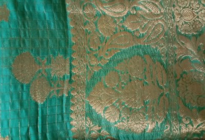 Utkarsh Self Design Chanderi Silk Blend, Chanderi Saree(Light Green)